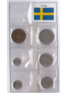 Svezia set composto da 5 - 10 - 25 - 50 Ore 1 Krona - 5 Kronor BB